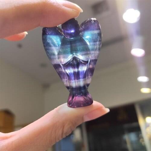 1PC Natural Crystal Mineral Ornament Fluorite Angel Guardian Gem Family High quality Home Decoration Couple Decoration DIY Gift