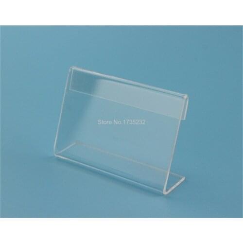 10*8cm Clear 100 pcs Acrylic Sign Holder Price Tag frame Display Stand Table Card Stand Holder lael frameb
