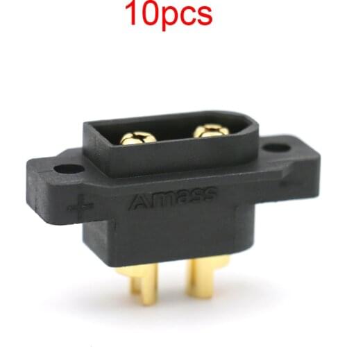 10PCS AMASS Waterproof XT60EW-M Plug Fixed Male XT60E 3.5mm Gold-plated Connector DIY for RC UAV Aircraft FPV Racing Drone