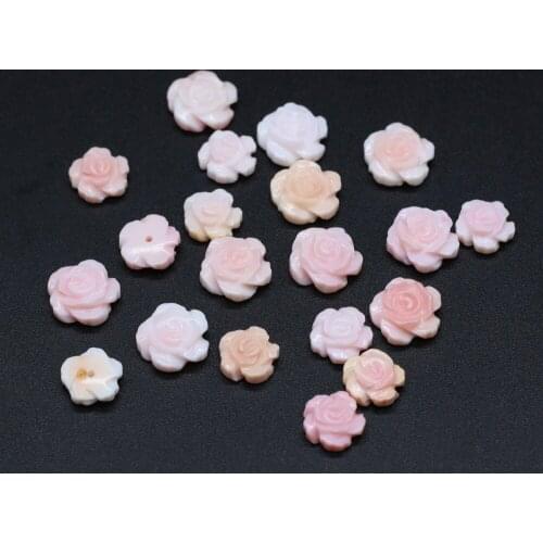 2 PCS Wholesale Natural Freshwater Shells Loose Beads Flowers Cute Handmade Crafts Making DIY Bracelet Necklace Jewelry 10x10mm