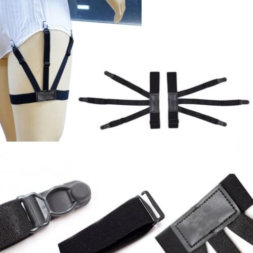 2Pcs/Set Elastic Leg Suspenders Plastic Locking Clamps Shirt Stays Holder Straps