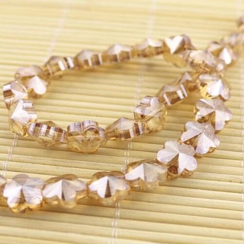 20pcs 10x10mm Colorful Crystal Jewelry Beads Gold Champagne Flower Shape Glasses Crystal Bead for DIY Jewelry Pendant Bracelet