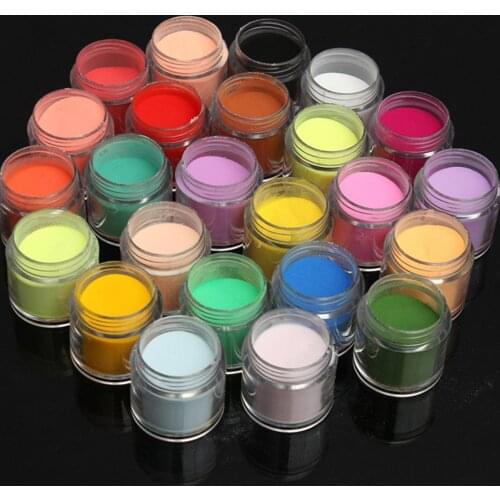 24 Colors Acrylic Nail System Clear Acrylic Powder 24 Jar Nail Powder Acrylic Nail Powder Paints Collection Nail Dust Decoration