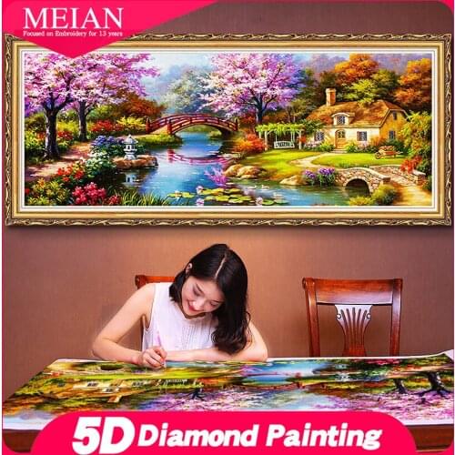 Meian 5D DIY Diamond Painting Full Square Embroidery Diamonds Mosaic Gift Christmas Decorations For Home Cross Stitch Needlework