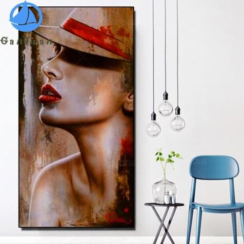 DIY Diamond Painting red woman Full Drill square Round diamond Abstract Art Embroidery Rhinestone girl Picture Mosaic Home Decor