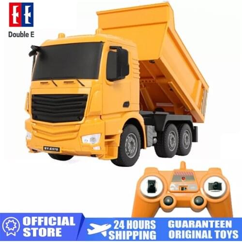 New 2.4G RC Cars Dump Truck Toys for Children Boys Xmas Birthday Gifts Yellow Color Rc Engineering Truck Model Boys Beach Toys