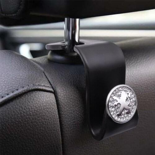 For Peugeot 206 207 307 3008 2008 308 408 508 301 208 Car Styling 1/2PCS Car Decoration Accessories Car Clips Seat Back Hooks