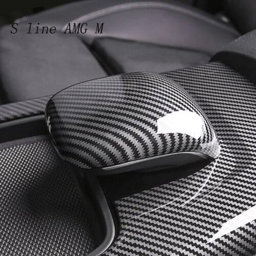 Car Styling For Mercedes Benz A Class A180 A200 automatic speed gear shift knob head carbon fiber cover Sticker Auto Accessories