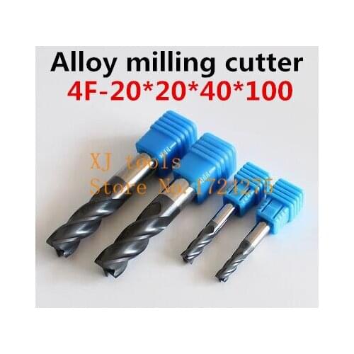 Free Delivery 4F-20*20*40*100mm*1PCS Micro Solid Carbide End Mill CNC Milling Cutter Tool Bits For Steel Milling