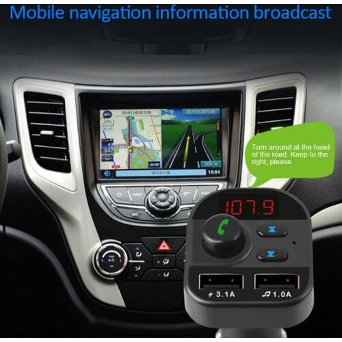 Bluetooth5.1Car Handsfree Wireless Bluetooth Kit FM Transmitter Car MP3 Radio Adapter 2 USB Charger FM Modulator Car Accessories