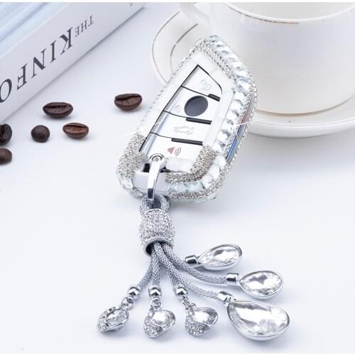Diamond Crystal Car Key Case Cover For BMW X1 X3 X5 X6 Series 1 2 5 7 F15 F16 E53 E70 E39 F10 F30 G30 Auto key Shell Accessories