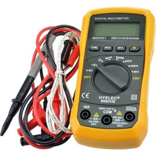 MS8233E Digital Display Meter Backlight Burn-proof Multimeter Digital Multimeter Small Pocket High Precision Meter