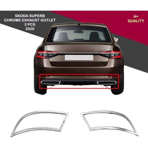 Chrome Exhaust Skoda Superb Chrome Exhaust Outlet 2 Pcs Set 2020 and Above ISO9001 / 2008 A + Quality modified design