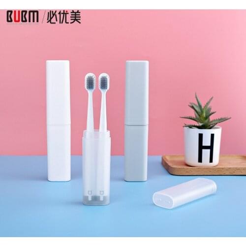 BUBM travel toothbrush case protable travel toothbrush can toothbrush holder storage organizer 2 pcs a set PP material