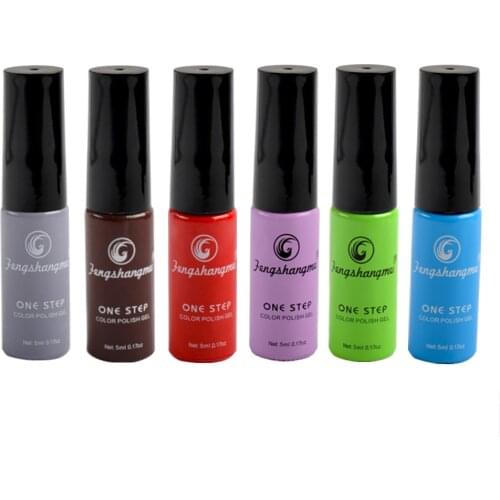 Fengshangmei Home Use DIY Nail Varnish Kits Esmalte One Step Nail Gel Polish Set 5ml 6 colors