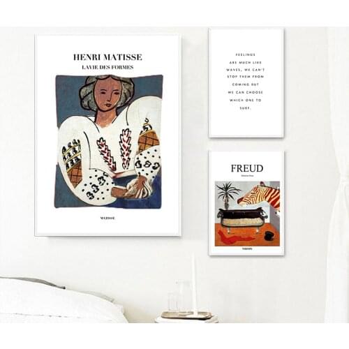 French freud Henri Matisse English letter Female Portrait modern decorative Picture Canvas Wall Art for room office decor