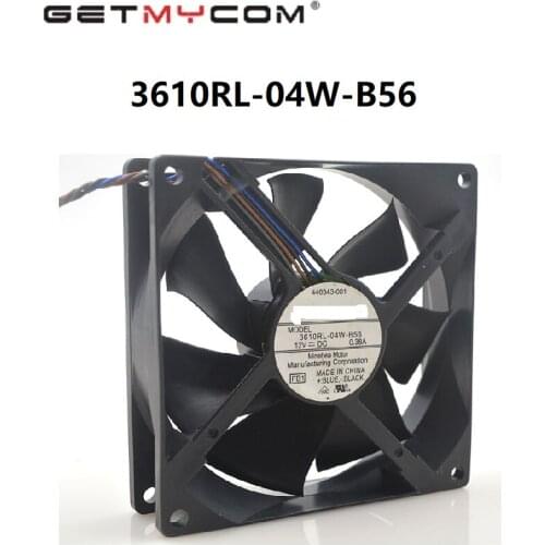 Getmycom Origianl 3610RL-04W-B56DC 12V 0.38A 4-wire 4-pin connector 90mm radiation fan 90x90x25mm Server Square Cooling fan