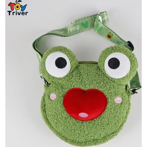 Kawaii Frog Plush Toy Stuffed Animals CrossBody Shoulder Bag Coin Purse Wallet Pouch Kids Children Girls Toys Birthday Gift