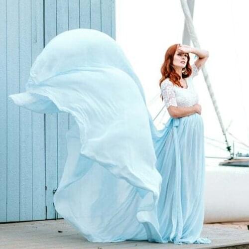 Lace Chiffon Maternity Dress Photography Long Pregnancy Shoot Dresses Elegant Pregnant Women Baby Shower Dress Pregnancy Clothes