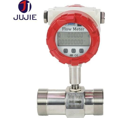 DN15 DN20 DN25 DN32 DN40 DN50 SS304 turbine flow meter LCD display water hydraulic diesel fuel pulse 4-20mA RS485 signal output