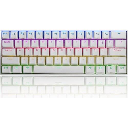 Mechanical Keyboard bluetooth 5.0 Type-C Outemu Switch PBT Double Shot Keycap RGB White Case Gaming Keyboard