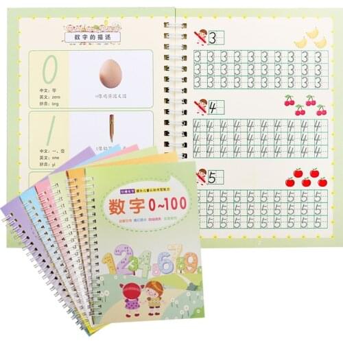 Reusable Copybook Arabic numerals Copybook For Calligraphy Learn math Practice Book For Children Digital Handwriting For Kids