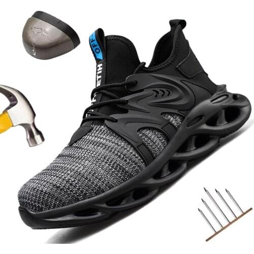 Ultra-light steel toe cap men boots safety shoes women work sneakers breathable outdoor shoe plus size 36-46 ROXDIA brand RXM159