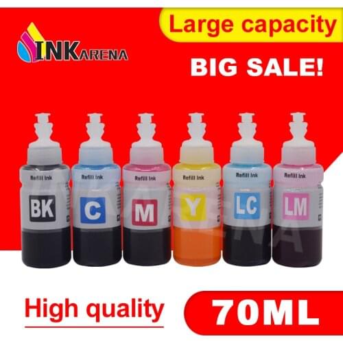70ml Dye Based Refill Ink Kit for Epson L800 L801 Cartridge T6731 T6732 T6733 T6734 T6735 T6736 Printer ink Cartridge 6 color