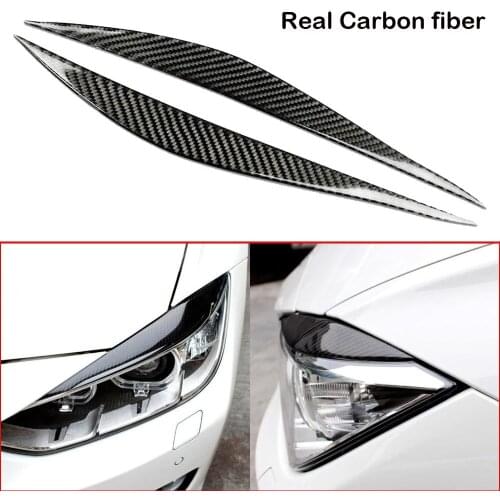 Carbon Fiber Headlight Lamp Eyebrow Cover For BMW 3 Series F30 GT F34 2013-2019