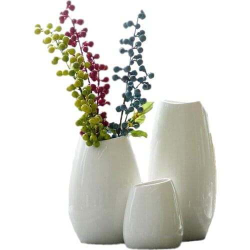 Floor Vase Medium and Small Classic White Ceramic Vase Arts and Crafts Decor Flower Vase Creative Gift Household Decoration S