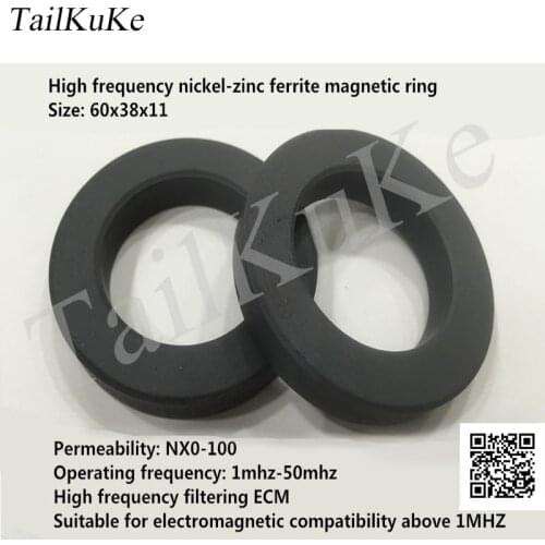 Nickel-zinc Ferrite Ring 60X38X11 NXO-100 High Frequency Filter Anti-jamming Barron, Permeability 100