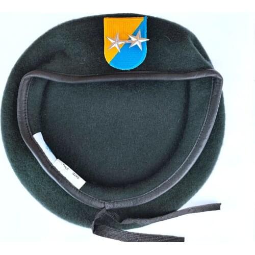 New US Army 8th Special Forces Group Wool Green Beret OFFICER 2 STAR MAJOR GENERAL RANK INSIGNIA Military Hat Cap1963~1972