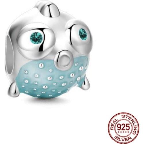 2021 new S925 sterling silver cute puffer charm for ladies original 3mm and bracelet birthday fashion jewelry gifts