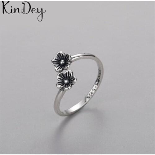 New Trendy Charm Plum Flower Rings For Women Men Boho Knuckle Party Rings Punk Cocktail Jewelry Girls Gift