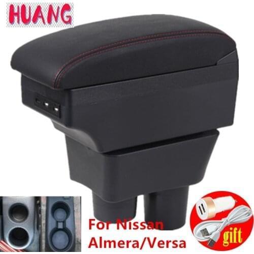 For Nissan Almera Versa Armrest box Retrofit parts Car special Armrest Center Storage box car accessories Interior special