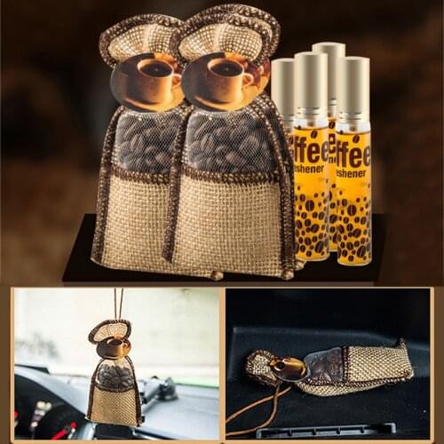 Coffee Bean Hanging Sachet Coffee Perfume Aromatherapy Car Pendant Rear View Mirror S55