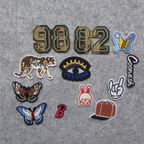 Mix different style Heart Patch Iron On Kid Cheap Embroidered Cute Cartoon Patches For Clothes Sticker Jacket DIY Badges Appliqu