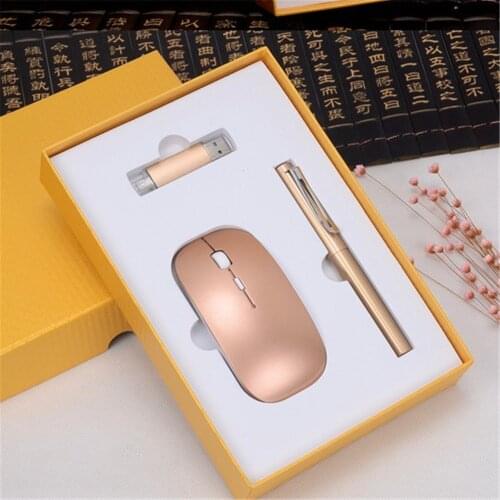 Signing Pen with 8g u disk +wireless mouse Student graduation prize Company business gift souvenirs