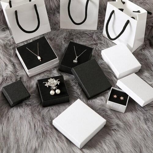 10pcs Solid Jewelry Box Simple Bracelet Necklace Ring Earring Paper Jewelry Organizer Jewelry Boxes and Packaging Custom Logo