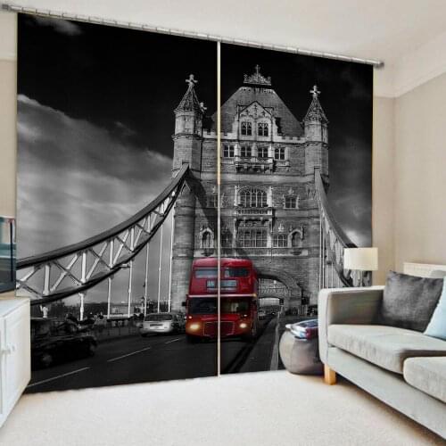 Home Decor 3D Curtain Bridge Printing Blackout Curtains For Living Room Bedroom Modern Bathroom Curtain