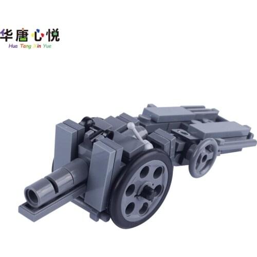 Compatible Military 150MM Infantry Artillery German Frontline World War II Plastic Weapon Building Blocks Militaries DIY For Kid