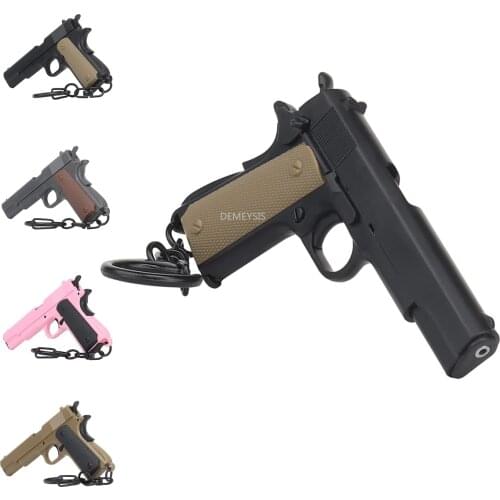Tactical Pistol Shape Keychain 1911 Model Gun Weapon Keyring Key Chain Ring Decomposable Portable Decorations Gift Pendant