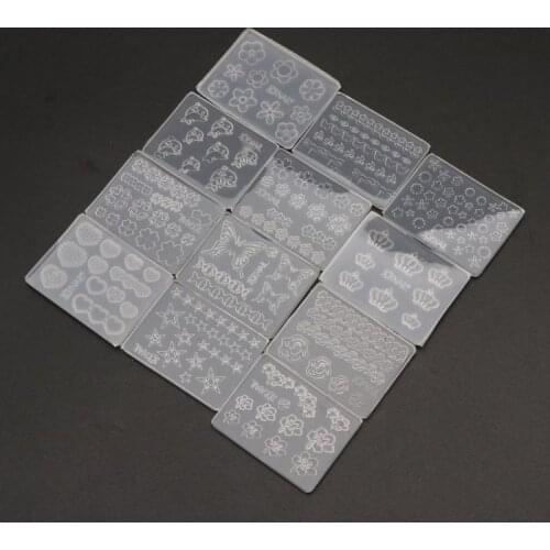 12Pcs Mini Size Nail Art Silicone Mold Leaves Flower Animals Template Acrylic Gel Tools Resin Mold Jewelry Making Tools