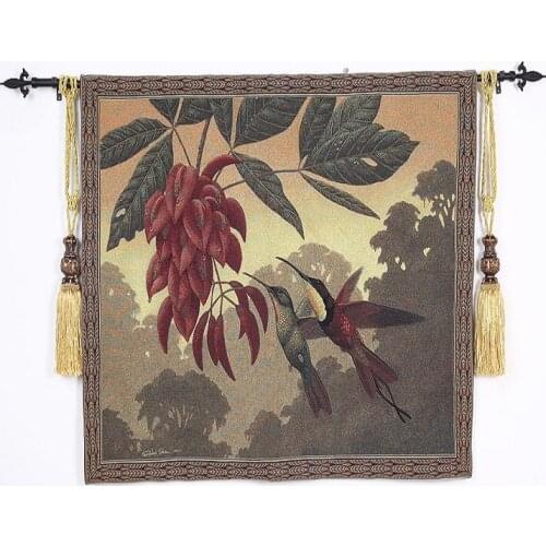 130*91cm bird kiss of flowers high quality home textile decoration aubusson jacquard products art tapestry ST-38