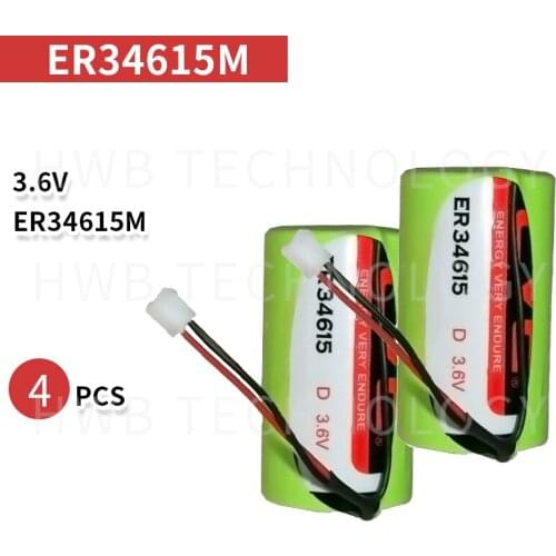4pcs/lot ER34615M type D intelligent water meter instrument electric flow meter PLC 3.6 V lithium battery ER34615 With Plug