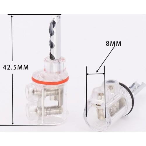 4pcs WBT style Rhodium plated BFA banana Transparent Cover Audio Banana Plug 4mm for speaker cable without Box
