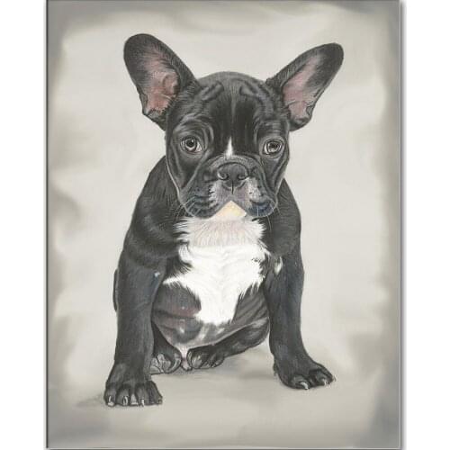 French theme diamond painting, full 5d embroidery with pet, cute bulldog, square or round beads, picture kit, mosaic, DIY