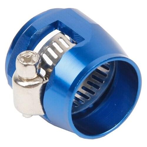 AN10 10 AN Blue Hose End Finisher Aluminium Alloy Fuel Oil Water Pipe Clip Clamp