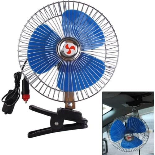 Car styling 8 Inch 12V Portable Vehicle Auto Car Fan Oscillating Cooling Fan With Cigarette Lighter Mini Electric Low Noise New