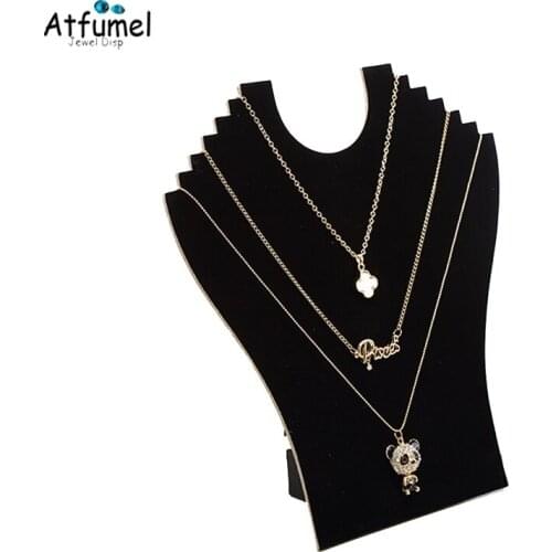 Velvet Neck Easel Showcase Mannequin Necklace Bust Pendant Chain Jewelry Display Storage Rack Organizer Holder Stand